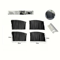 KIT 4PZ TENDA TENDINA PARASOLE PROTEGGI SOLE RAGGI UV MAGNETICA AUTO NERA 70168