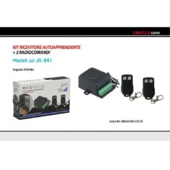 KIT RICEVITORE AUTOAPPRENDENTE+2 RADIOCOMANDI APERTURA CANCELLO JJ-JS-091 MAXTECH