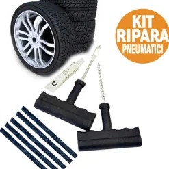 KIT RIPARA PNEUMATICI GOMME RIPARAZIONE PER AUTO MOTO DA FORATURA GOMME RUOTE
