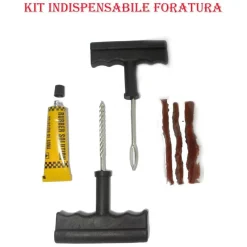 KIT RIPARAZIONE FORATURA GOMME PNEUMATICI AUTO MOTO CAMPER EMERGENZA GOMME