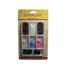 KIT SARTA SARTO SET BOTTONI PER CUCITO CUCIRE SU STOFFA TESSUTO VARIE DIMENSIONI