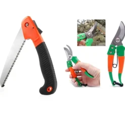 KIT SEGA A MANO PIEGHEVOLE + CESOIE FORBICI GIARDINAGGIO PER POTATURA MANGANESE