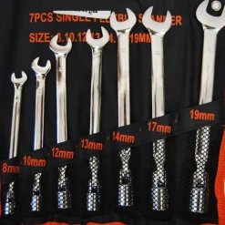 KIT SET 7 CHIAVI COMBINATE POLIGONALI SNODATE A BUSSOLA PIEGHEVOLE IN ACCIAIO