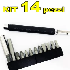 KIT SET 14 IN 1 CACCIAVITE CON PUNTE INSERTI INTERCAMBIABILI 14 PZ BRICOLAGE