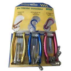 KIT SET 24 PEZZI CHIAVINI PIEGHEVOLI TORX FORATI ESAGONALI SFERICI BALL POINT