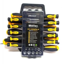 KIT SET DA 44 PEZZI CACCIAVITI TORX ESAGONALI PUNTE INSERTI BUSSOLA