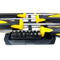 KIT SET DA 44 PEZZI CACCIAVITI TORX ESAGONALI PUNTE INSERTI BUSSOLA