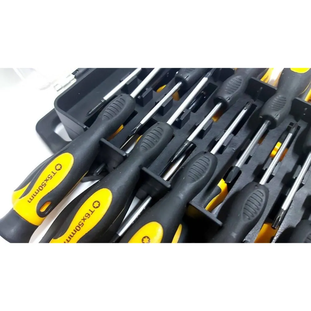 KIT SET DA 44 PEZZI CACCIAVITI TORX ESAGONALI PUNTE INSERTI BUSSOLA