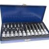 KIT SET INSERTI CHIAVI 19 PEZZI BUSSOLE CHIAVI TORX MASCHI 1/4" 1/2" IN VALIGIA