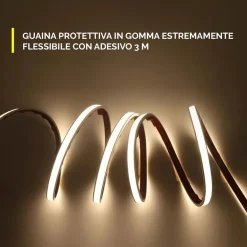 KIT SMART STRISCIA LED IP68 COB NEON FLEX DIMMERABILE 24V CENTRALINA VOCALE WIFI