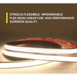 KIT SMART STRISCIA LED IP68 COB NEON FLEX DIMMERABILE 24V CENTRALINA VOCALE WIFI
