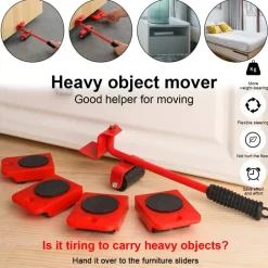 KIT SOLLEVATORE SOLLEVA MOBILI CON RUOTE PIASTRA 200KG SPOSTARE SOLLEVARE MOBILE