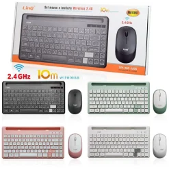 KIT TASTIERA MOUSE WIRELESS 2.4GHZ 10 METRI SENZA FILI 800-1200DPI WINDOWS MK1567