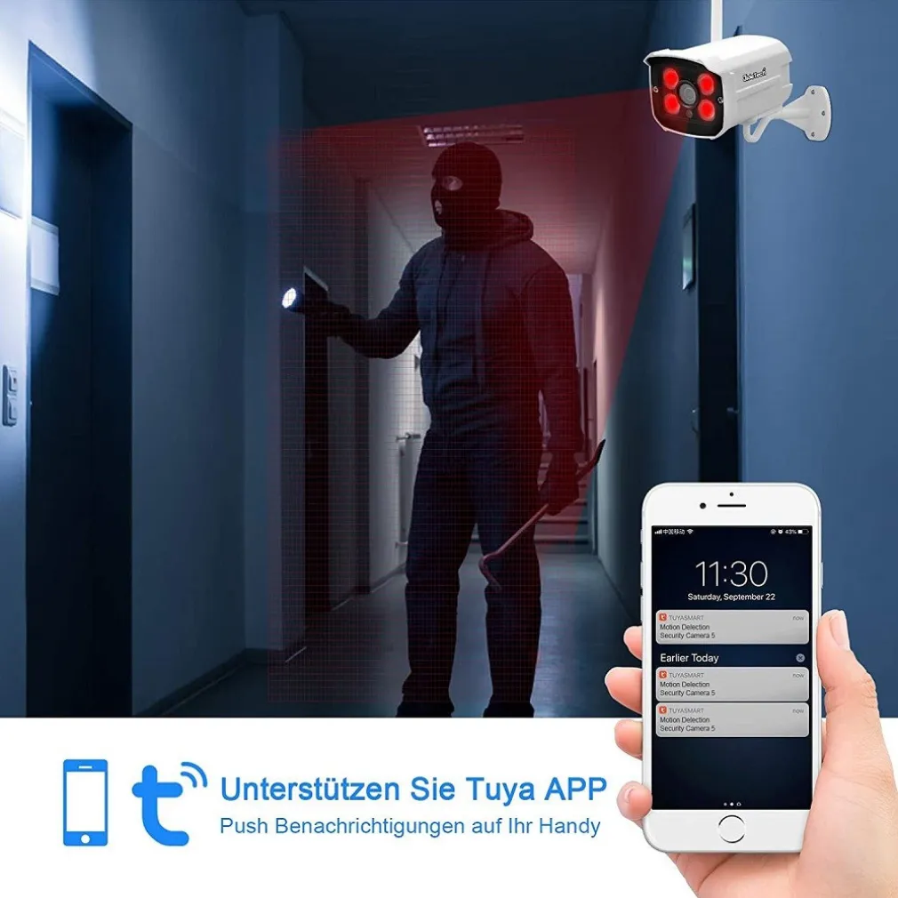 KIT TELECAMERA DI SORVEGLIANZA A 8 CANALI WI-FI H.265 4 TELECAMERE IP WIFI 1080P