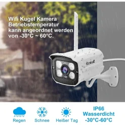 KIT TELECAMERA DI SORVEGLIANZA A 8 CANALI WI-FI H.265 4 TELECAMERE IP WIFI 1080P