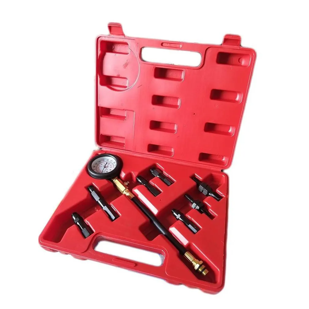 KIT TESTER PRESSIONE COMPRESSIONE PER MOTORE BENZINA AUTO MOTO MANOMETRO 300PSI