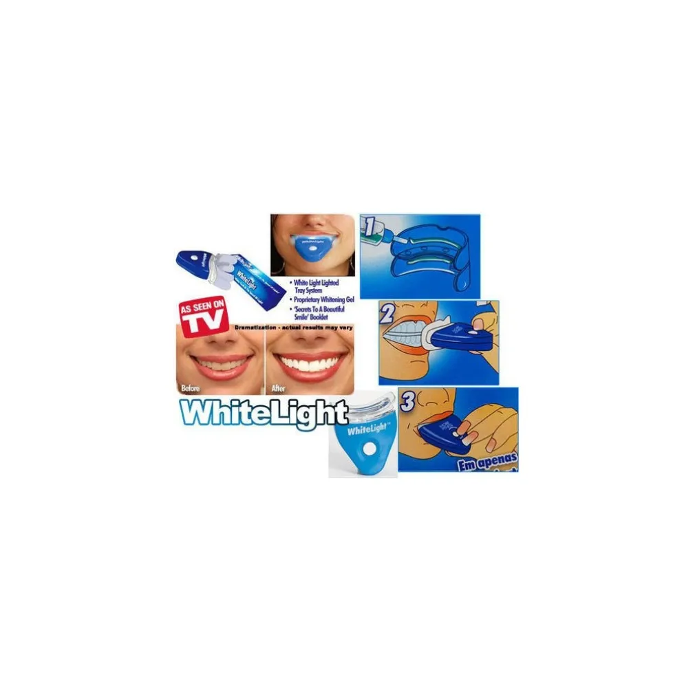 KIT TRATTAMENTO SBIANCANTE DENTI WHITELIGHT E LAMPADA PLASMA UV TARTARO GEL