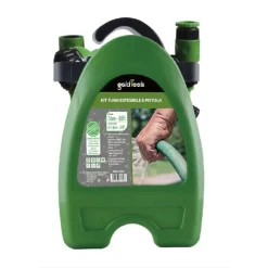 KIT TUBO ESTENSIBILE AVVOLGIBILE 7.6MT PISTOLA IRRIGAZIONE GIARDINO STAFFA 57516