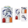 KIT UTENSILI ARIA PER COMPRESSORE 5 PEZZI AEROGRAFO PISTOLA TUBO MANOMETRO
