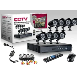 KIT VIDEOSORVEGLIANZA CCD DVR 8 CANALI TELECAMERA INFRAROSSI IR 24 LED LAN 3G