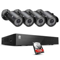 KIT VIDEOSORVEGLIANZA SICUREZZA 8CH 5MP DVR 8 CANALI 4 TELECAMERA ESTERNO H.265