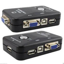 KVM SWITCH 2 PORTE USB2.0 PER PC TASTIERA MOUSE MONITOR VGA STAMPANTE BOX