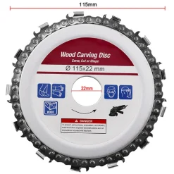 LAMA DISCO TAGLIO LEGNO A CATENA PER SMERIGLIATRICE ANGOLARE 115 X 22 MM