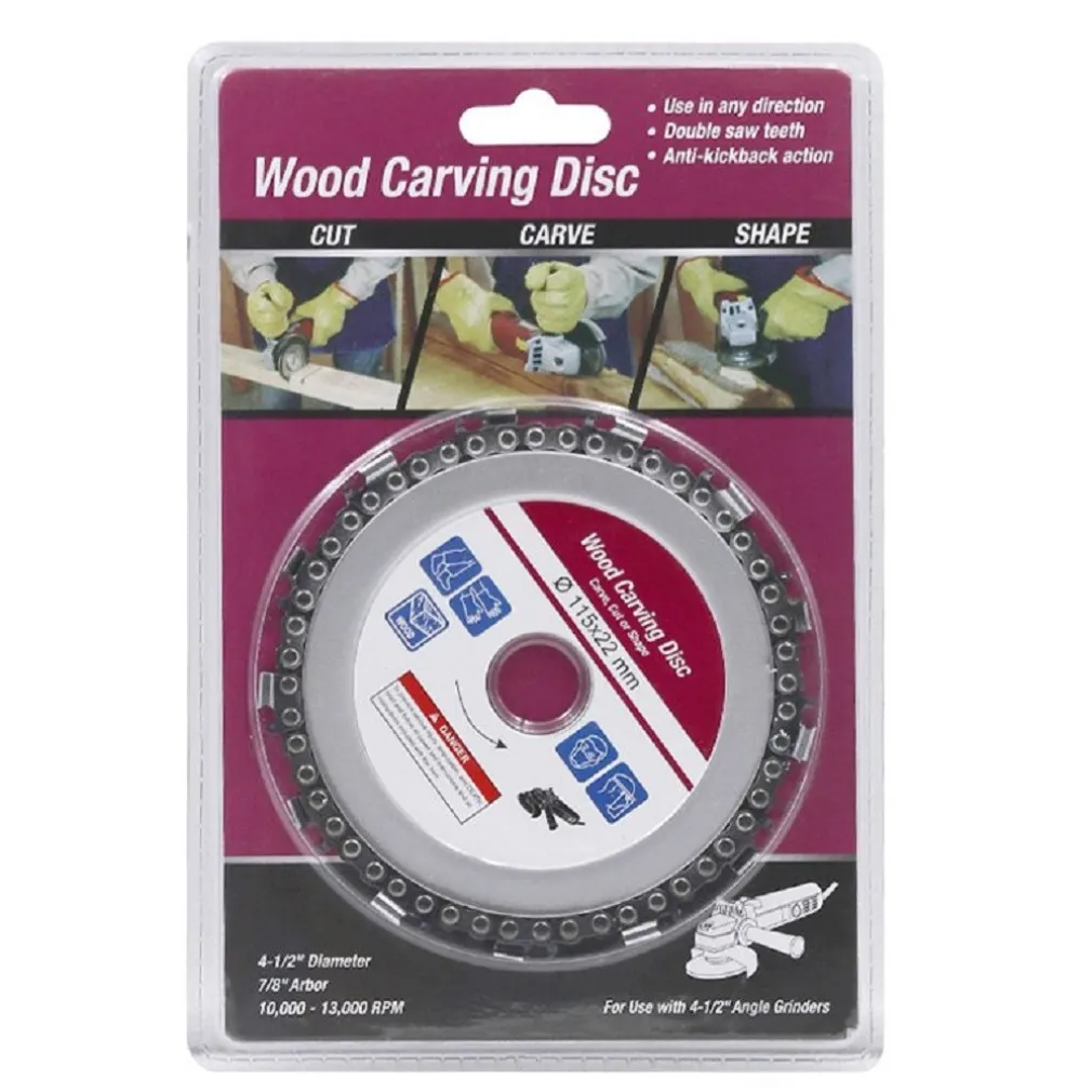 LAMA DISCO TAGLIO LEGNO A CATENA PER SMERIGLIATRICE ANGOLARE 115 X 22 MM