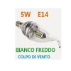 LAMPADA 20 LED 5W COLPO SOFFIO DI VENTO  E14 TRASPARENTE LAMPADINA BIANCO FREDDO