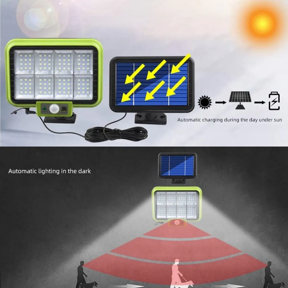 LAMPADA A ENERGIA SOLARE SENSORE MOVIMENTO 3 MODALITÀ IMPERMEABILE SCALE GIARDINO