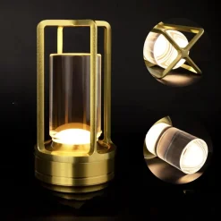 LAMPADA A LED DA TAVOLO 3 WATT LANTERNA LUME RICARICABILE TOUCH DIMMERABILE CCT D37-3C