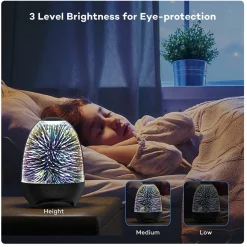 LAMPADA A LED LUCE NOTTE 3D CASSA BLUETOOTH INTEGRATA EFFETTO FUOCHI ARTIFICIO