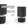 LAMPADA ABAT JOUR DA TAVOLO COMODINO E14 BASE CERAMICA NERO LUX 25X15 CM 837395