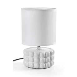 LAMPADA ABAT JOUR TAVOLO COMODINO E14 BASE CERAMICA RILIEVO LUX 25 X 15CM 837418