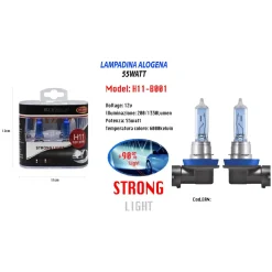LAMPADA ALOGENA H11 FARO 12V 55 W ALTA QUALITÀ SUPER LUMINOSO MAXTECH H11-B001
