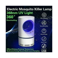 LAMPADA ANTI ZANZARE INSETTI MOSCHE ZANZARIERA ELETTRICA USB LED ASPIRATORE FAN