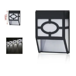 LAMPADA APPLIQUE AD ENERGIA SOLARE DA MURO PARETE LED 12 CM PER GIARDINI 2003002