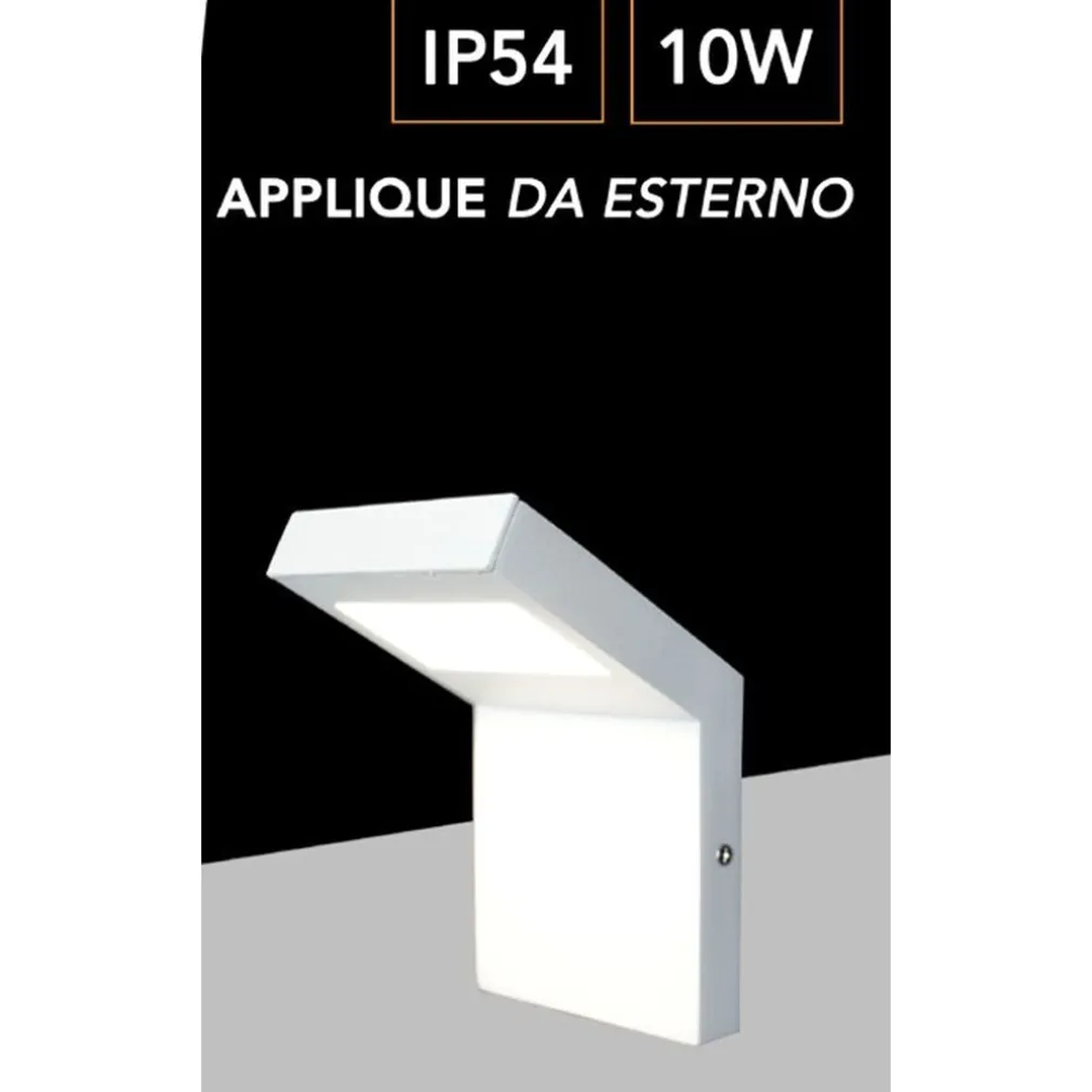 LAMPADA APPLIQUE LED DA GIARDINO 10W IP54 LAMPIONE BOLLARD DA MURO LUCE 4000K 954WA-H160
