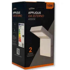 LAMPADA APPLIQUE LED DA GIARDINO 10W IP54 LAMPIONE BOLLARD DA MURO LUCE 4000K 954WA-H160