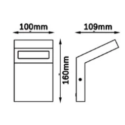 LAMPADA APPLIQUE LED DA GIARDINO 10W IP54 LAMPIONE BOLLARD DA MURO LUCE 4000K 954WA-H160