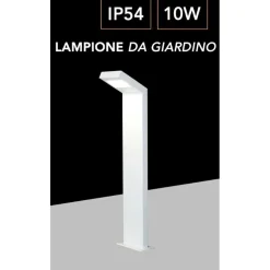 LAMPADA APPLIQUE LED DA GIARDINO 10W IP54 LAMPIONE BOLLARD DA TERRA LUCE 4000K 954PA-H580