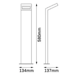 LAMPADA APPLIQUE LED DA GIARDINO 10W IP54 LAMPIONE BOLLARD DA TERRA LUCE 4000K 954PA-H580