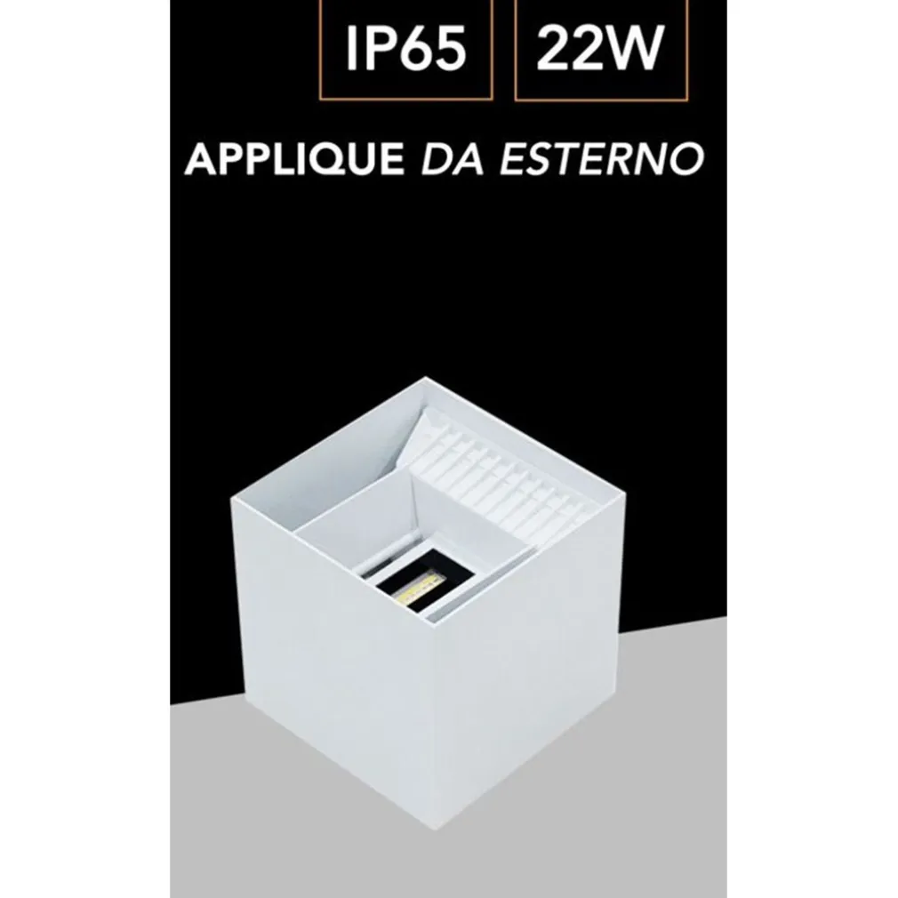 LAMPADA APPLIQUE LED MURO 22W DOPPIA EMISSIONE CCT 3IN1 LUCE SELEZIONABILE ESTERNO ES66-3C