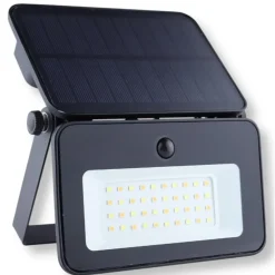 LAMPADA APPLIQUE PROIETTORE LED MURO CON PANNELLO SOLARE SENSORE PIR ESTERNO IP65 TK13-50F