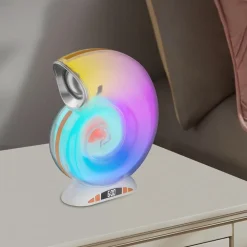 LAMPADA CARICABATTERIE WIRELESS ALTOPARLANTE PORTATILE LUCE NOTTURNA CONCHIGLIA