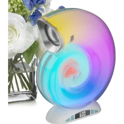 LAMPADA CARICABATTERIE WIRELESS ALTOPARLANTE PORTATILE LUCE NOTTURNA CONCHIGLIA