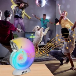 LAMPADA CARICABATTERIE WIRELESS ALTOPARLANTE PORTATILE LUCE NOTTURNA CONCHIGLIA