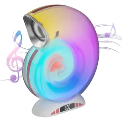 LAMPADA CARICABATTERIE WIRELESS ALTOPARLANTE PORTATILE LUCE NOTTURNA CONCHIGLIA