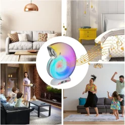 LAMPADA CARICABATTERIE WIRELESS ALTOPARLANTE PORTATILE LUCE NOTTURNA CONCHIGLIA