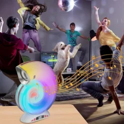 LAMPADA CARICABATTERIE WIRELESS ALTOPARLANTE PORTATILE LUCE NOTTURNA CONCHIGLIA